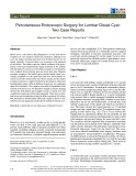 Percutaneous endoscopic surgery for lumbar discal cyst: Two case reports