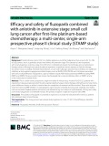 Efficacy and safety of fuzoparib combined with anlotinib in extensive stage small cell lung cancer after first-line platinum-based chemotherapy: A multi-center, single-arm prospective phase II clinical study (STAMP study)