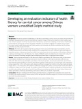 Developing an evaluation indicators of health literacy for cervical cancer among Chinese women: A modified Delphi method study