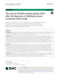 The course of health-related quality of life after the diagnosis of childhood cancer: A national cohort study