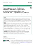 Assessing awareness of blood cancer symptoms and barriers to symptomatic presentation: Measure development and results from a population survey in the UK