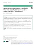 Kappa statistic considerations in evaluating inter-rater reliability between two raters: Which, when and context matters