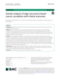 Genetic analysis of oligo-recurrence breast cancer: Correlation with clinical outcomes