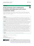 Acute and early-onset cardiotoxicity in children and adolescents with cancer: A systematic review