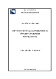 Luận án Tiến sĩ Kinh tế: Chuyển dịch cơ cấu ngành kinh tế và tăng trưởng kinh tế tỉnh Quảng Trị