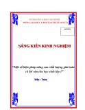 Sáng kiến kinh nghiệm Tiểu học: Một số biện pháp chỉ đạo nâng cao chất lượng dạy Hoạt động trải nghiệm lớp 1