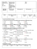 Đề thi học kì 2 môn Tiếng Anh lớp 7 năm 2022-2023 có đáp án - Trường THCS Nguyễn Văn Trỗi, Bắc Trà My