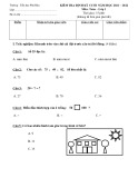 Đề thi học kì 1 môn Toán lớp 1 năm 2021-2022 có đáp án - Trường Tiểu học Phú Hậu