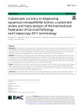 Colposcopic accuracy in diagnosing squamous intraepithelial lesions: A systematic review and meta-analysis of the International Federation of Cervical Pathology and Colposcopy 2011 terminology