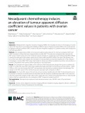 Neoadjuvant chemotherapy induces an elevation of tumour apparent diffusion coefficient values in patients with ovarian cancer