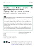Clinical and genomic features in patients with second primary glioblastoma following first primary renal cell carcinoma