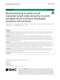 Machine learning to predict occult metastatic lymph nodes along the recurrent laryngeal nerves in thoracic esophageal squamous cell carcinoma