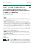 Clinical outcomes in patients relapsed/ refractory after ≥2 prior lines of therapy for follicular lymphoma: A systematic literature review and meta-analysis