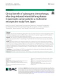 Clinical benefit of subsequent chemotherapy after drug-induced interstitial lung disease in pancreatic cancer patients: A multicenter retrospective study from Japan