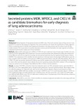Secreted proteins MDK, WFDC2, and CXCL14 as candidate biomarkers for early diagnosis of lung adenocarcinoma