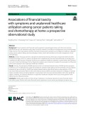 Associations of financial toxicity with symptoms and unplanned healthcare utilization among cancer patients taking oral chemotherapy at home: A prospective observational study
