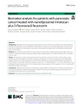 Biomarker analysis for patients with pancreatic cancer treated with nanoliposomal irinotecan plus 5-fluorouracil/leucovorin