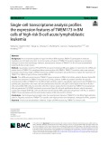 Single-cell transcriptome analysis profiles the expression features of TMEM173 in BM cells of high-risk B-cell acute lymphoblastic leukemia