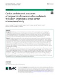 Cardiac and obstetric outcomes of pregnancies for women after cardiotoxic therapy in childhood: A single center observational study