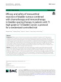 Efficacy and safety of transurethral resection of bladder tumour combined with chemotherapy and immunotherapy in bladder-sparing therapy in patients with T1 high-grade or T2 bladder cancer: A protocol for a randomized controlled trial