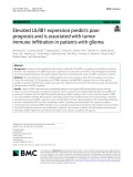 Elevated LILRB1 expression predicts poor prognosis and is associated with tumor immune infiltration in patients with glioma