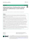 Influencing factors of anthracycline-induced subclinical cardiotoxicity in acute leukemia patients