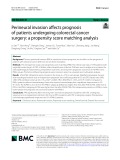Perineural invasion affects prognosis of patients undergoing colorectal cancer surgery: A propensity score matching analysis