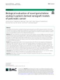 Biological evaluation of novel gemcitabine analog in patient-derived xenograft models of pancreatic cancer