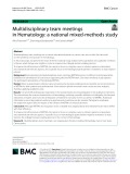 Multidisciplinary team meetings in Hematology: A national mixed-methods study