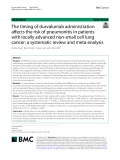 The timing of durvalumab administration affects the risk of pneumonitis in patients with locally advanced non-small cell lung cancer: A systematic review and meta-analysis