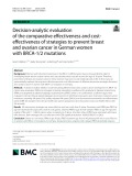 Decision-analytic evaluation of the comparative effectiveness and cost-effective of strategies to prevent breast and ovarian cancer in German women with BRCA-1/2 mutations