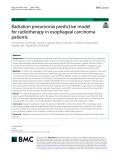 Radiation pneumonia predictive model for radiotherapy in esophageal carcinoma patients