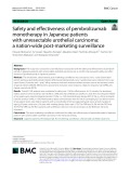 Safety and effectiveness of pembrolizumab monotherapy in Japanese patients with unresectable urothelial carcinoma: A nation-wide post-marketing surveillance