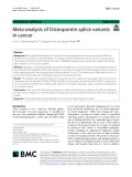 Meta-analysis of Osteopontin splice variants in cancer