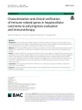 Characterization and clinical verification of immune-related genes in hepatocellular carcinoma to aid prognosis evaluation and immunotherapy