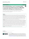 Personalized follow-up of circulating DNA in resected stage III/IV melanoma: PERCIMEL multicentric prospective study protocol