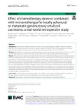 Effect of chemotherapy alone or combined with immunotherapy for locally advanced or metastatic genitourinary small cell carcinoma: A real-world retrospective study