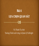 Bài giảng Phương pháp nghiên cứu và phân tích chính sách: Bài 4 - Lựa chọn quan sát