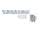 Bài giảng Thực thi chính sách: Bài 3 - Nguyễn Xuân Thành (Năm 2023)