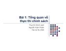 Bài giảng Thực thi chính sách: Bài 1 - Nguyễn Xuân Thành (Năm 2023)