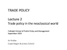 Trade policy: Lecture 2 - Trade policy in the neoclassical world