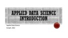 Lecture Applied data science: Introduction