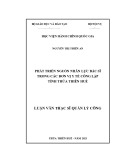 Luận văn Thạc sĩ Quản lý công: Phát triển nguồn nhân lực bác sĩ trong các đơn vị y tế công lập tỉnh Thừa Thiên Huế