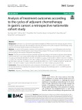 Analysis of treatment outcomes according to the cycles of adjuvant chemotherapy in gastric cancer: A retrospective nationwide cohort study