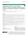 Significance of CD103+ tissue-resident memory T cells for predicting the effectiveness of immune checkpoint inhibitors in esophageal cancer