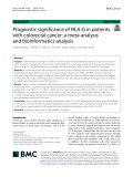 Prognostic significance of HLA-G in patients with colorectal cancer: A meta-analysis and bioinformatics analysis