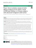 Phase I dose escalation study and pilot efficacy analysis of LXI-15029, a novel mTOR dual inhibitor, in Chinese subjects with advanced malignant solid tumors