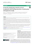 A tool for predicting overall survival in patients with Ewing sarcoma: A multicenter retrospective study
