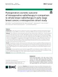 Postoperative cosmetic outcome of intraoperative radiotherapy in comparison to whole breast radiotherapy in early stage breast cancer; a retrospective cohort study