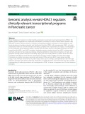 Genomic analysis reveals HDAC1 regulates clinically relevant transcriptional programs in Pancreatic cancer